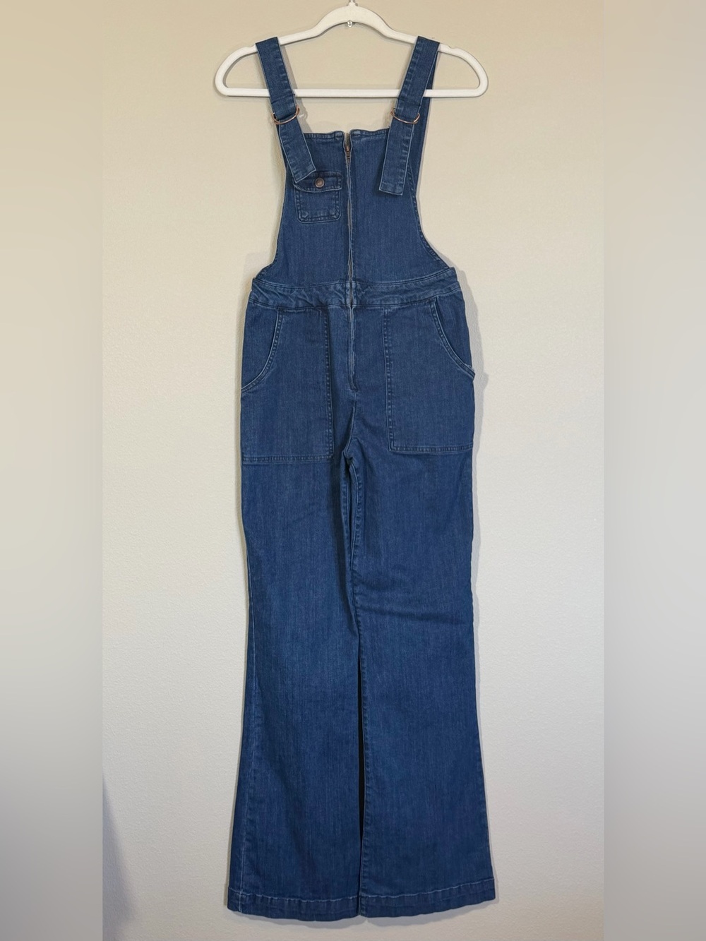 Forever 21 Blue Denim Wide-Leg Overalls